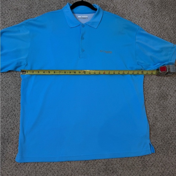 Columbia PFG Omni-Shade Men’s Large Sky Blue Performance Polo UPF Fishing Golf - Picture 8 of 11